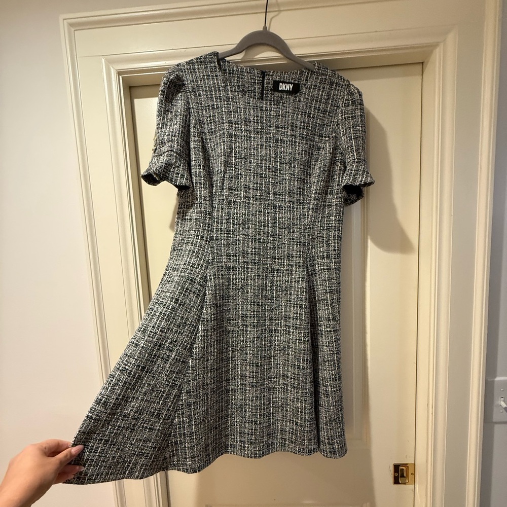 DKNY black and white dress
